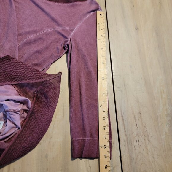 Soft Surroundings Top Oversize Tunic Size S  V-Neck Chiffon Trim Raspberry - Picture 11 of 11